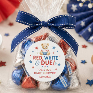 Red White & Due Thank You Favour Sticker