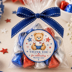 Red White & Due Thank You Favour Sticker