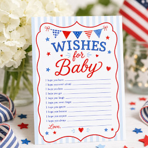 Red White & Due Wishes for Baby Card