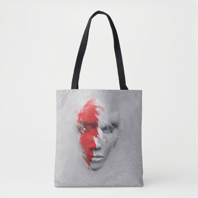 Red white face tote bag (Front)
