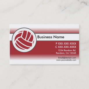 Red white fade volleyball business cards