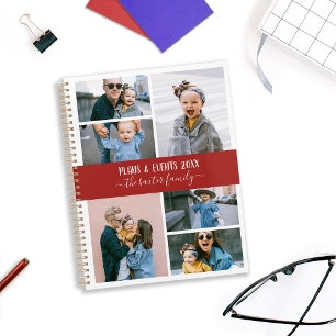 Red White Family Photo Collage Planner