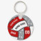 Red White Faux Silver Glitter Volleyball Keychains