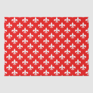 Red White Fleur-de-lis Tissue Paper