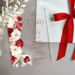 Red & White Floral Birthday Party Acrylic Invitations<br><div class="desc">Red & White Floral Birthday Party Acrylic Invitations

See matching collection in our Niche and Nest Store</div>