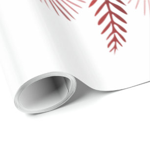 Red & White Floral Pattern Wrapping Paper