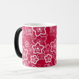 red white floral rustic fashion pattern retro magic mug