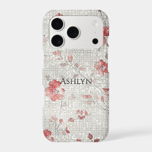 Red White Floral Sparkle