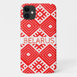 Red White Folk Motif Belarus iPhone 11 Coque