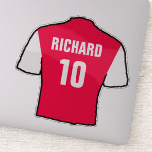 Red & White Football Shirt on a