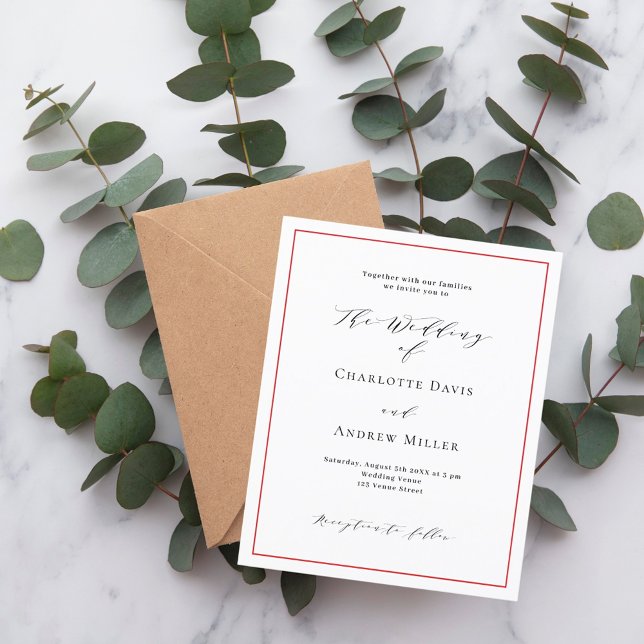 Red white formal wedding invitation (Creator Uploaded)