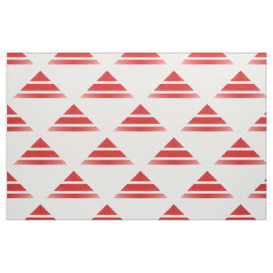 Red White Geo Triangle Pattern Fabric
