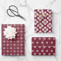 Red + White Geometric Floral Pattern |