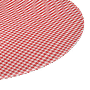Red-White Gingham-12in ROUND CUTTING BOARD