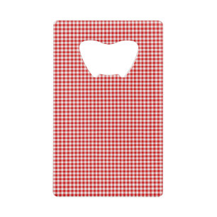 Red-White Gingham-CARD BOTTLE OPENER Credit Card Bottle Opener