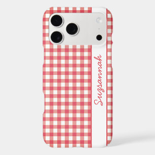 Red White Gingham Check Personalized