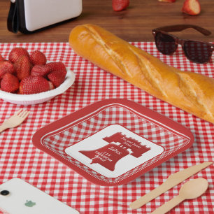 Red White Gingham Liberty Bell Let Freedom Ring Paper Plate