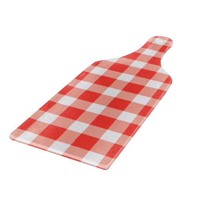 Red White Gingham Pattern Cutting Board (Corner)