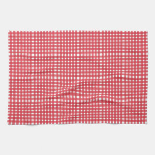 Red White Gingham Pattern Kitchen Towel