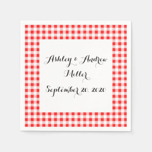 Red White Gingham Pattern Napkin