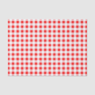Red White Gingham Pattern Tissue Paper