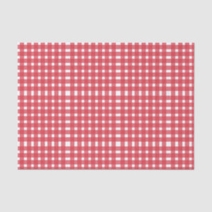 Red White Gingham Pattern Tissue Paper