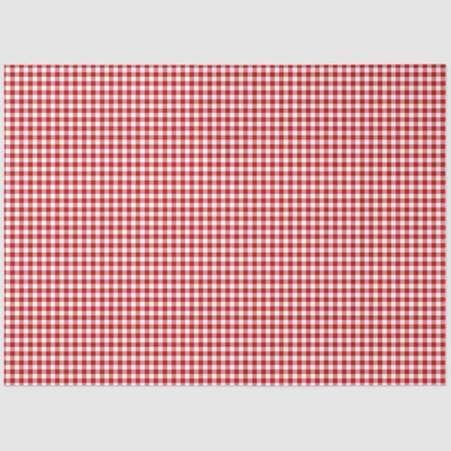 Red & White Gingham Pattern Tissue Paper (Front)