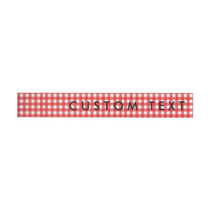 Red & White Gingham Wrap Around Invite Labels