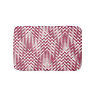 Red White Glen Plaid: Tweed Tartan Bath Mat