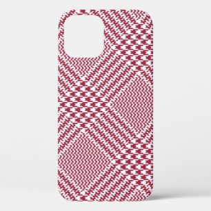 Red White Glen Plaid: Tweed Tartan iPhone 12 Case