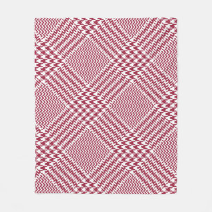 Red White Glen Plaid: Tweed Tartan Fleece Blanket