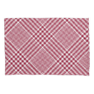 Red White Glen Plaid: Tweed Tartan Pillowcase