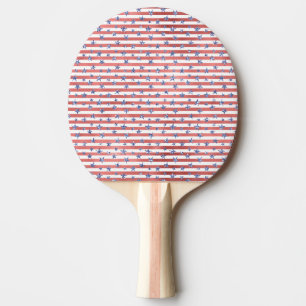 Red White Glitter Blue Stars Stripes Ping Pong Paddle