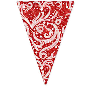 Red White Gold Christmas Patterns ID1009 Bunting Flags