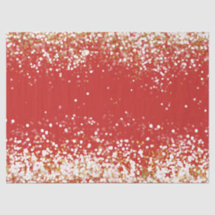 Red White Gold Confetti Sparkle Tissue Paper