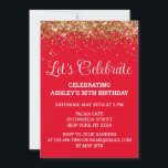 Red White Gold Glitter 30th Birthday Party Thirty Invitation<br><div class="desc">Red White Gold Glitter Invite,  30th Birthday Party Invitation Thirty,  Let's celebrate digital Any Age,  Instant download Forty Fifty Sixty,  Personalized 21st 40th 50th 60th,  Elegant Milestone template evite text,  Custom 18th Glam Golden Confetti,  Adult Calligraphy Modern Stylish script,  Chic trendy simple for her,  Bling daughter wife mom celebration</div>