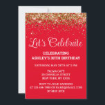 Red White Gold Glitter 30th Birthday Party Thirty Invitation<br><div class="desc">Red White Gold Glitter Invite,  30th Birthday Party Invitation Thirty,  Let's celebrate digital Any Age,  Instant download Forty Fifty Sixty,  Personalized 21st 40th 50th 60th,  Elegant Milestone template evite text,  Custom 18th Glam Golden Confetti,  Adult Calligraphy Modern Stylish script,  Chic trendy simple for her,  Bling daughter wife mom celebration</div>
