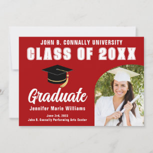 Red White Graduate Custom Graduation Photo Arch Announcement