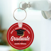 Red White Graduate Modern Customized Graduation