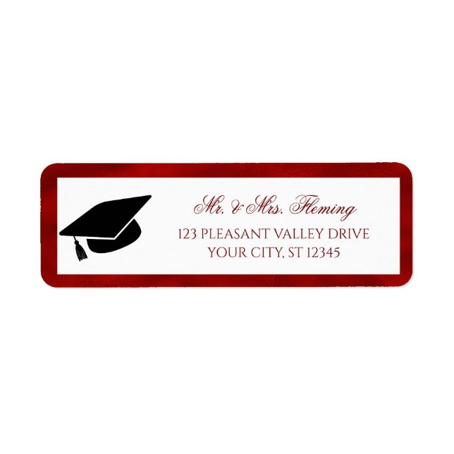 Red White Graduation Return Address (Front)