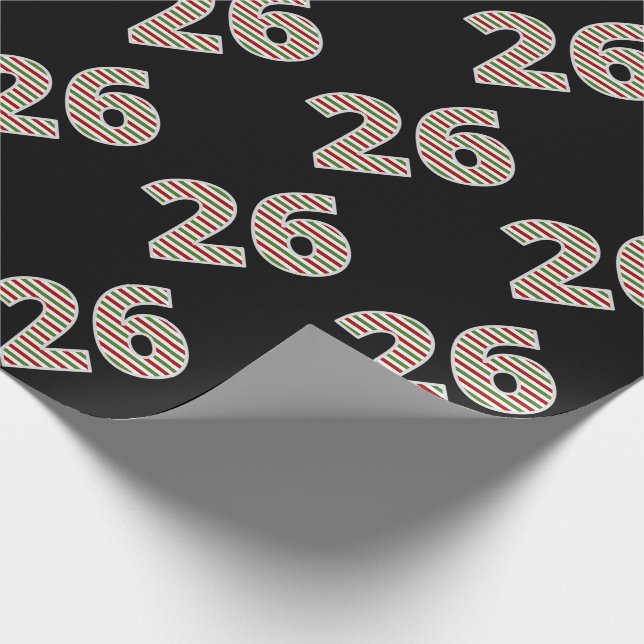 Red, White, Green "26" 26th Event on Christmas Day Wrapping Paper (Corner)