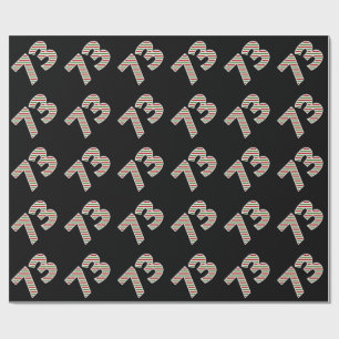 Red, White, Green "73" 73rd Event on Christmas Day Wrapping Paper