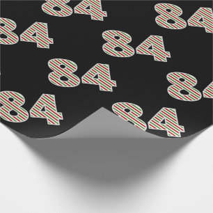 Red, White, Green "84" 84th Event on Christmas Day Wrapping Paper