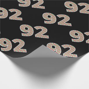 Red, White, Green "92" 92nd Event on Christmas Day Wrapping Paper