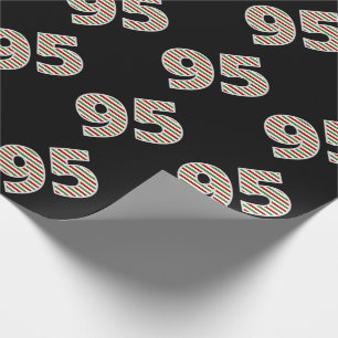Red, White, Green "95" 95th Event on Christmas Day Wrapping Paper