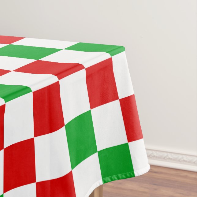 Red White Green Checkered Pattern Design  Tablecloth (In Situ)