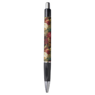 Red White Green Flowers Pen