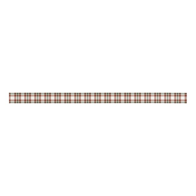 Red, White & Green Holiday Plaid Grosgrain Ribbon (Front)