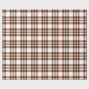 Red, White & Green Holiday Plaid Wrapping Paper