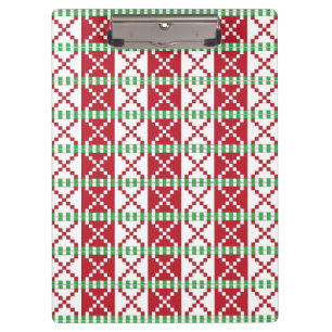 Red, white, green Latvian Latgale Ethnic Folk art Clipboard